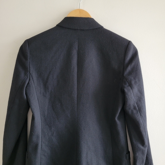 Aritzia Black Double Breasted Button Up Formal Business Textured Wool Blazer - Picture 4 of 12
